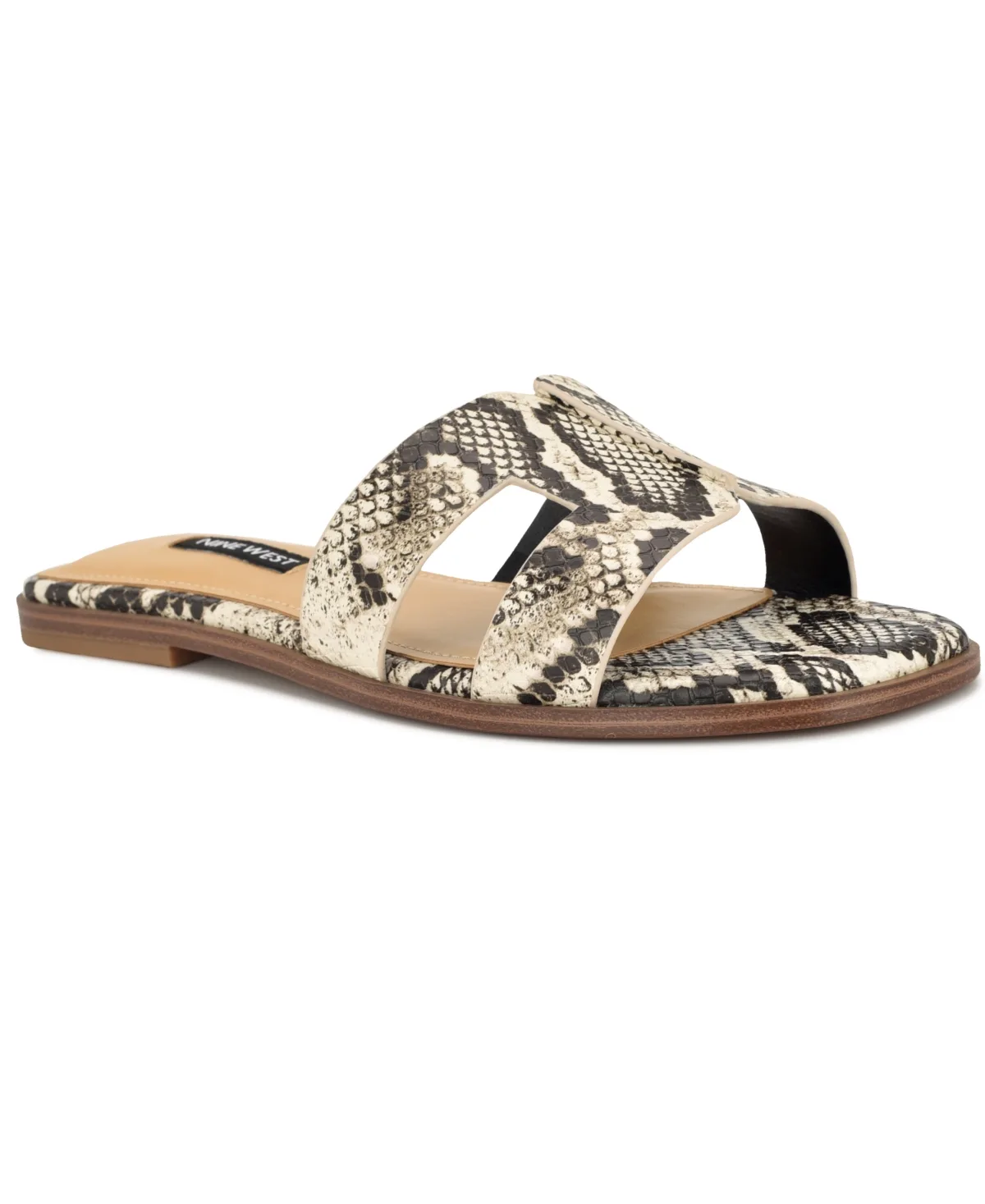 Giny Cutout Flat Slide Sandals by Nine West