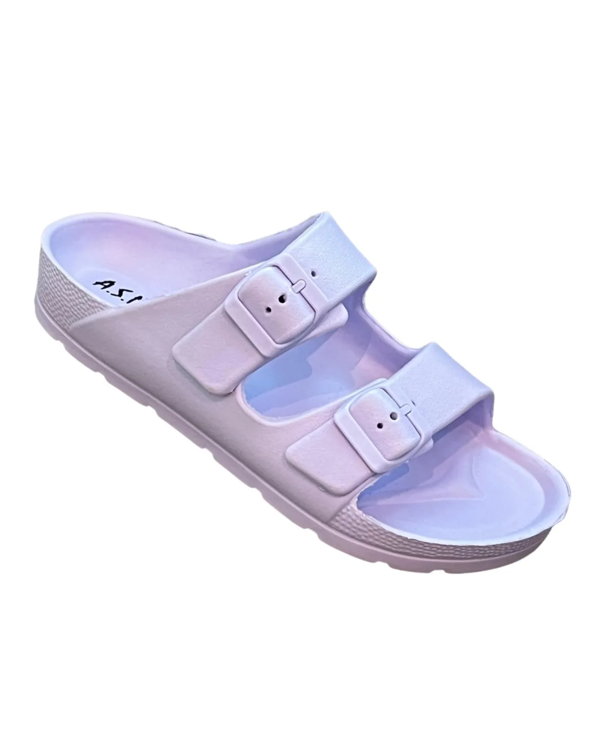 Comfort Slides Double Buckle Adjustable Scooby Flat Sandals by Andrew By Andrew Stevens