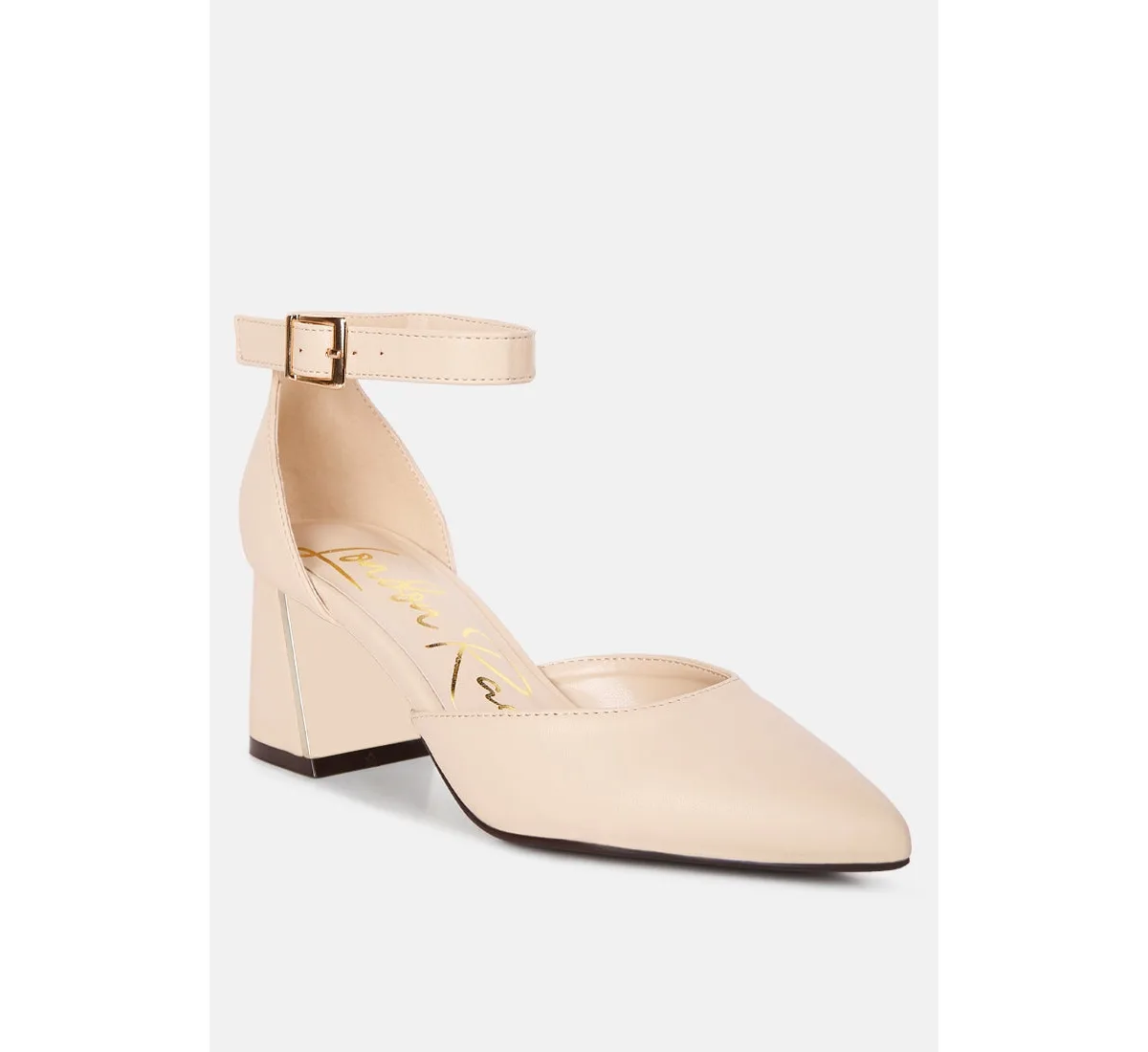 Myla Faux Leather Metallic Sling Heeled Sandals