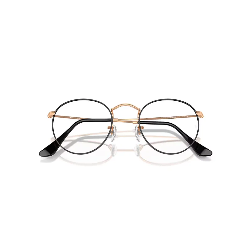 Round Metal Optics Eyeglasses Rose Gold Frame Clear Lenses by Ray-Ban