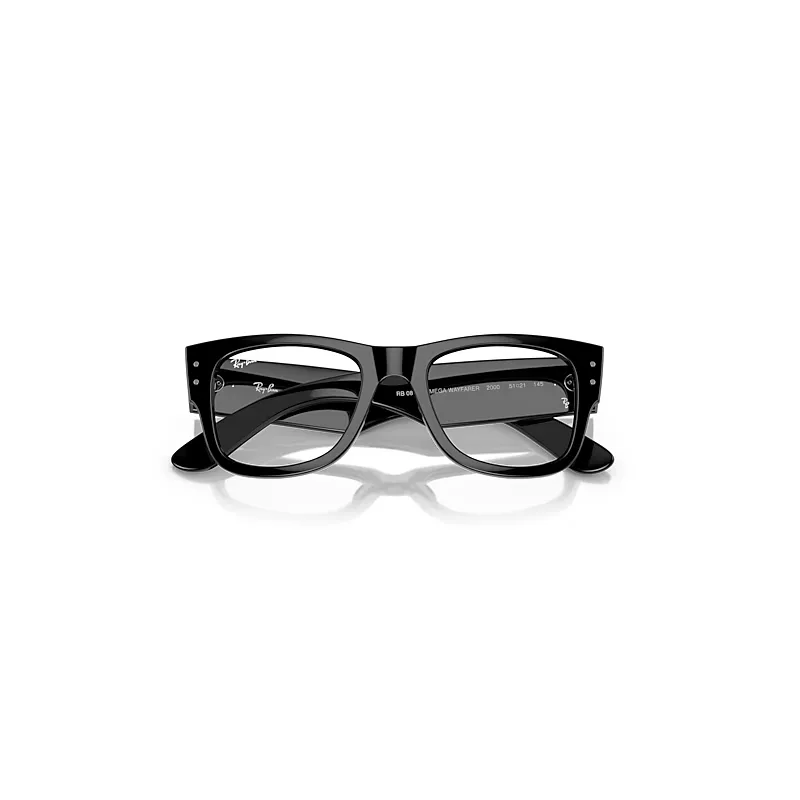 Mega Wayfarer Optics Eyeglasses Black Frame Clear Lenses Polarized by Ray-Ban
