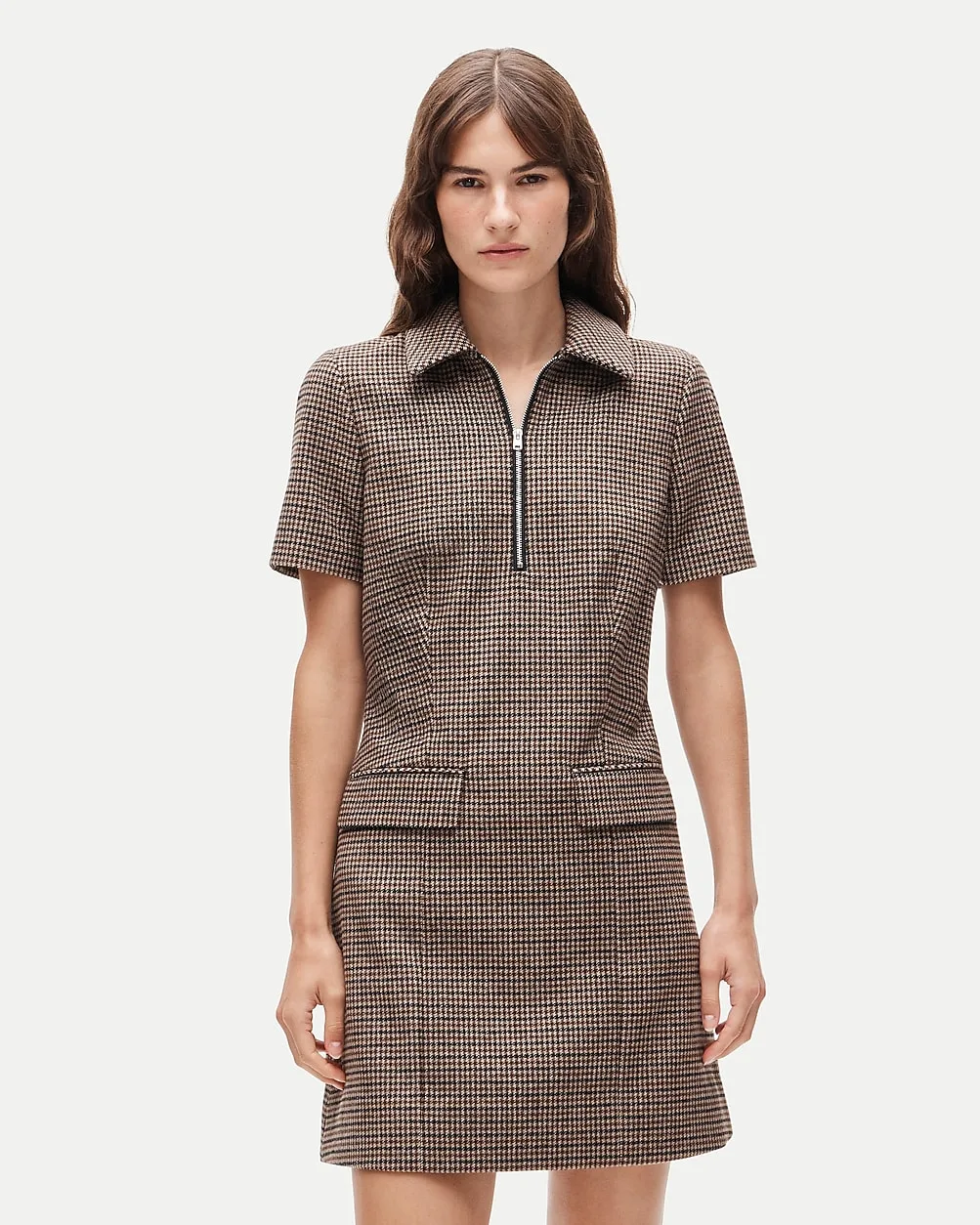 Parc Dress in Houndstooth Wool Blend by J.Crew