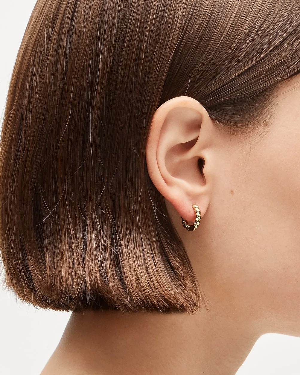 Mini Metallic Twist Huggie Earrings