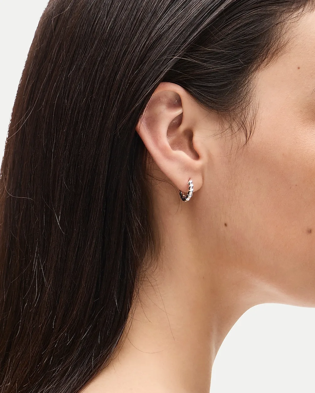 Mini Metallic Twist Huggie Earrings