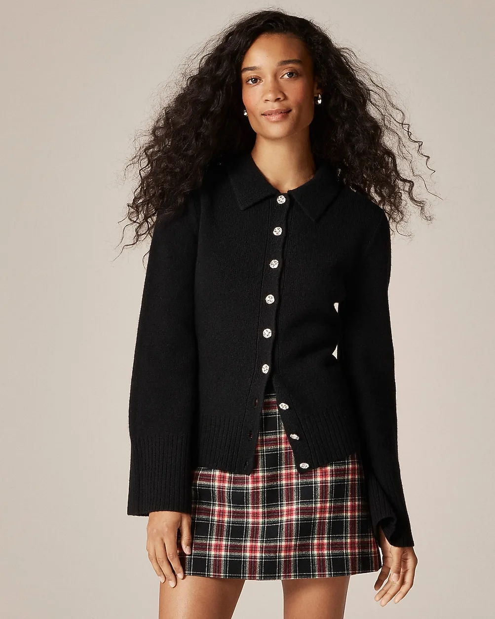 Wool-Blend Mini Skirt in Stewart Tartan by J.Crew