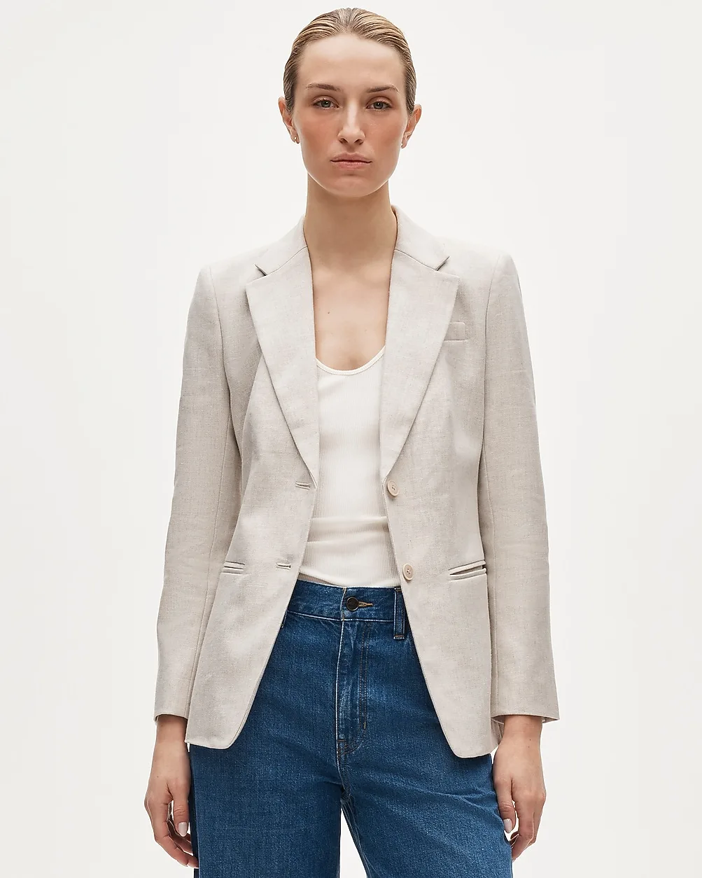Margeaux Blazer in Stretch Linen Blend