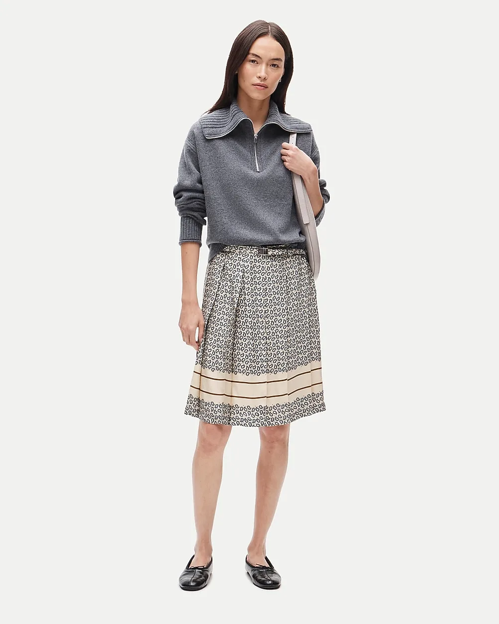 Pleated Prep Skirt in Twill Scarf Print by J.Crew