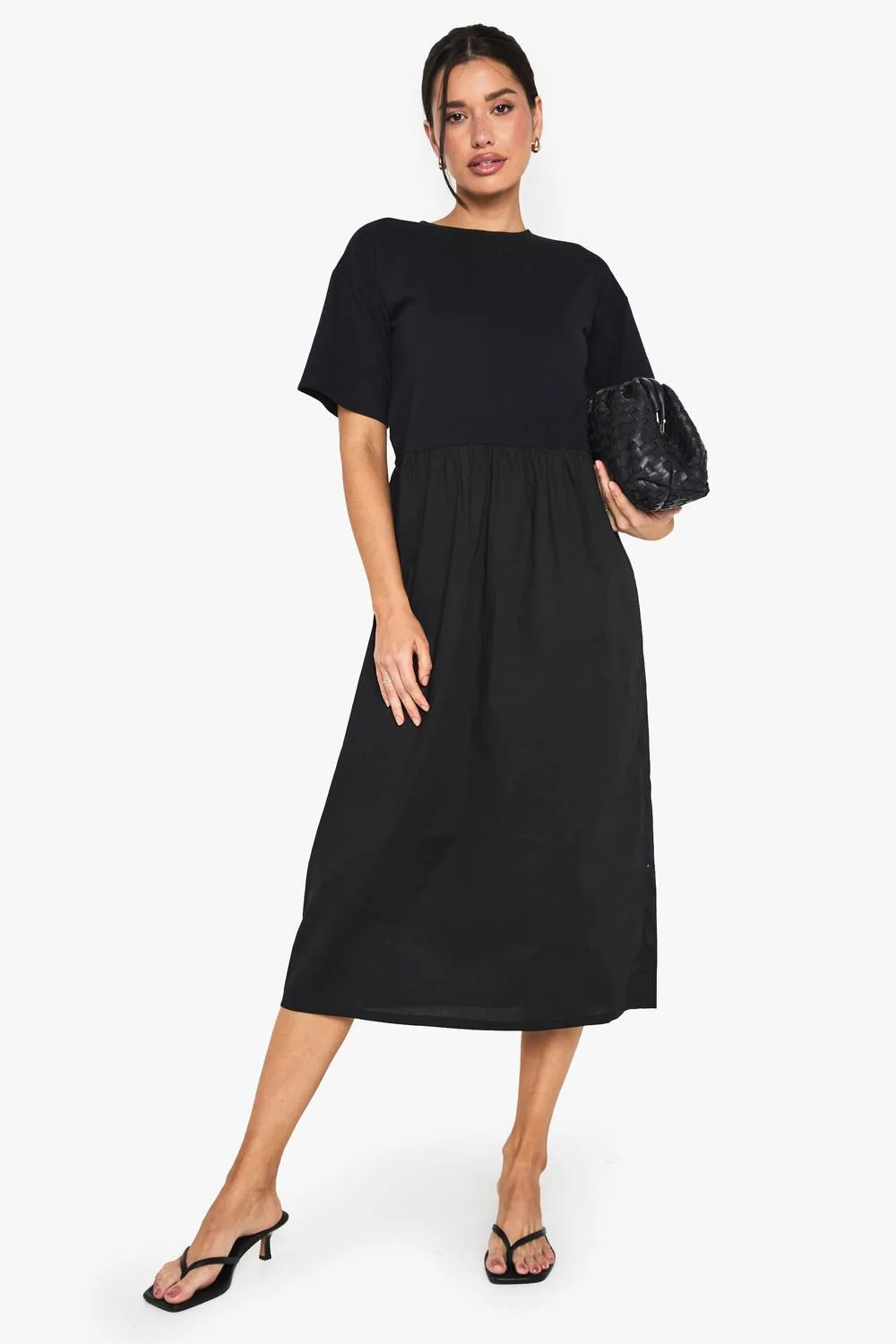 Jersey Cotton Mix Smock Dress