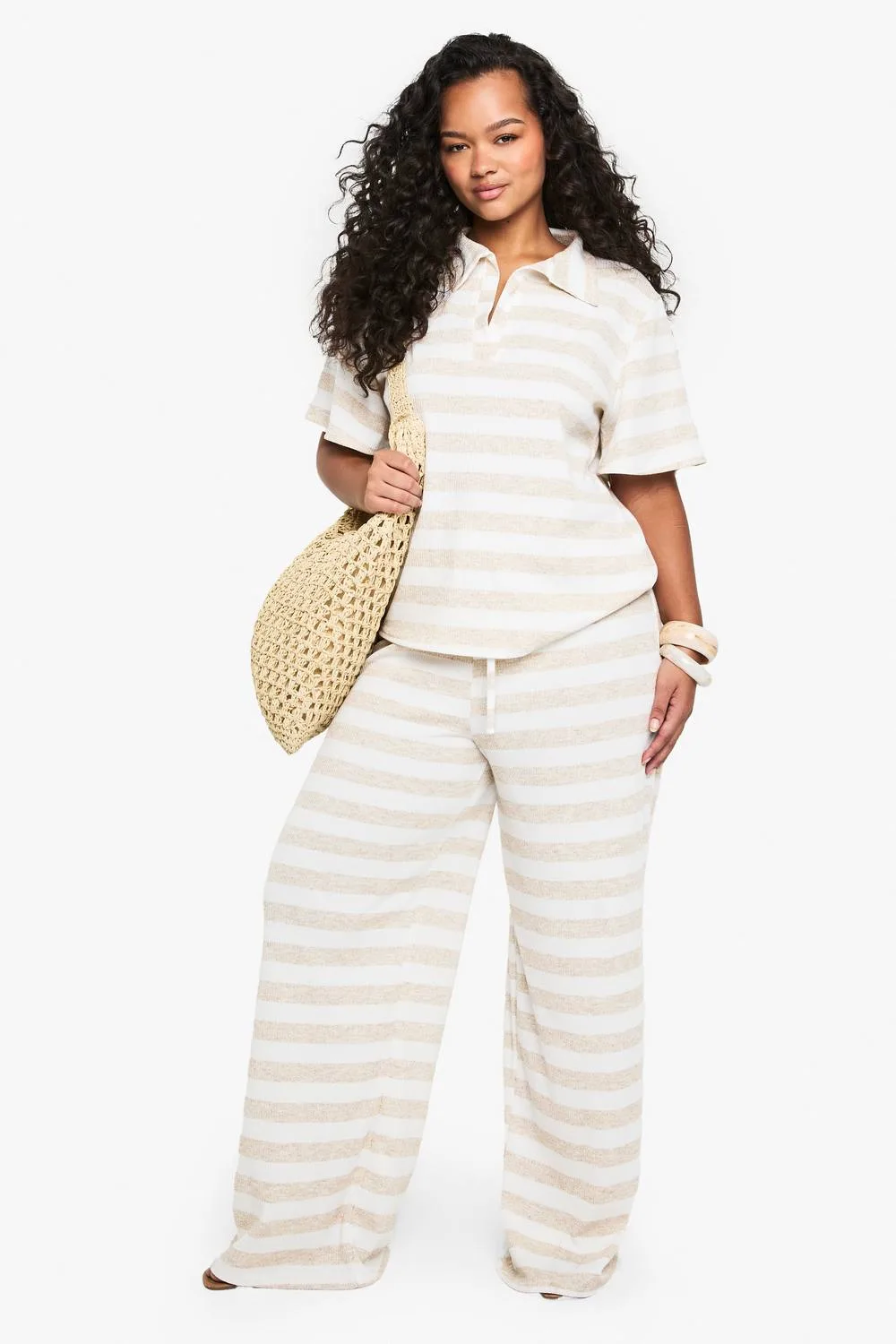 Single Channel Drawstring Waist Super Oversized Wide Leg Trouser - Stone by boohoo