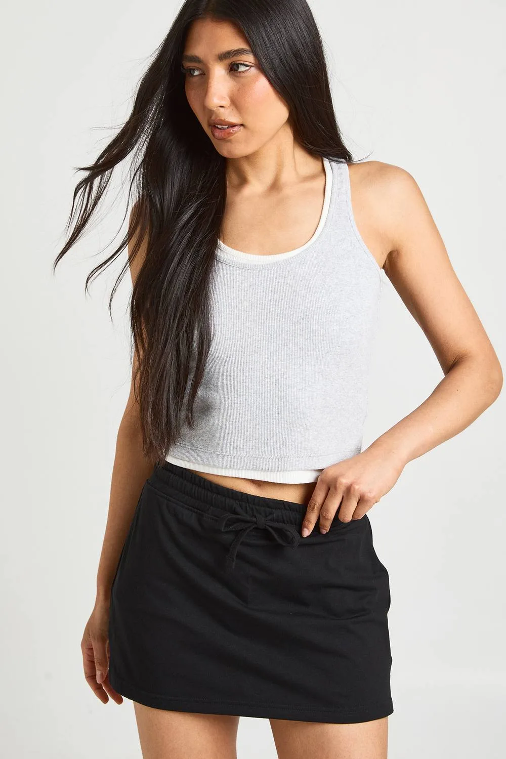 Tall Adjustable Waist Skort by boohoo