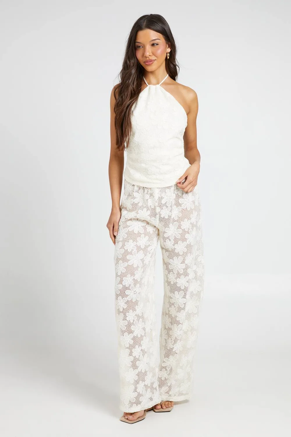 Ditsy Crochet Trouser by boohoo