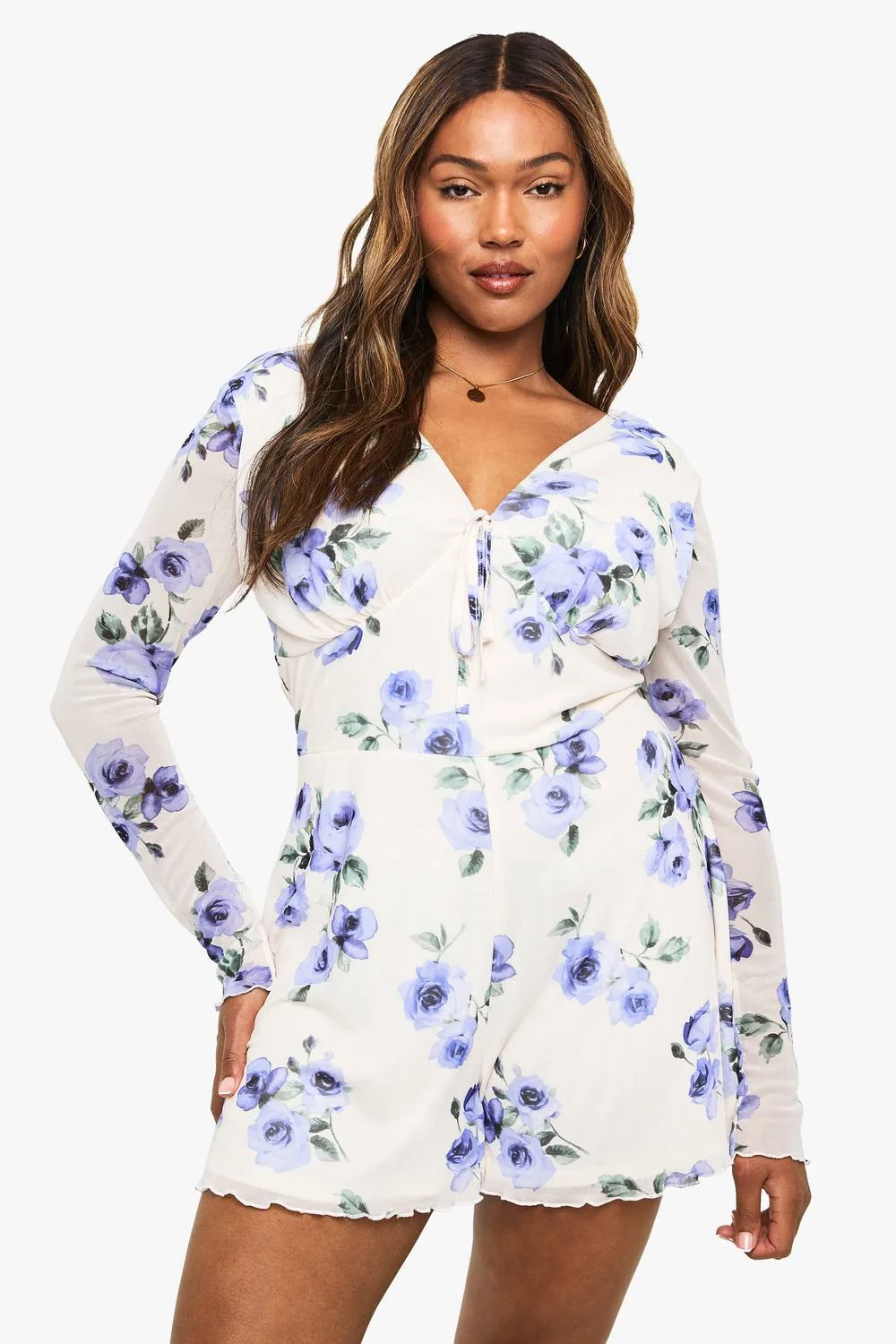 Floral Mesh Flippy Playsuit