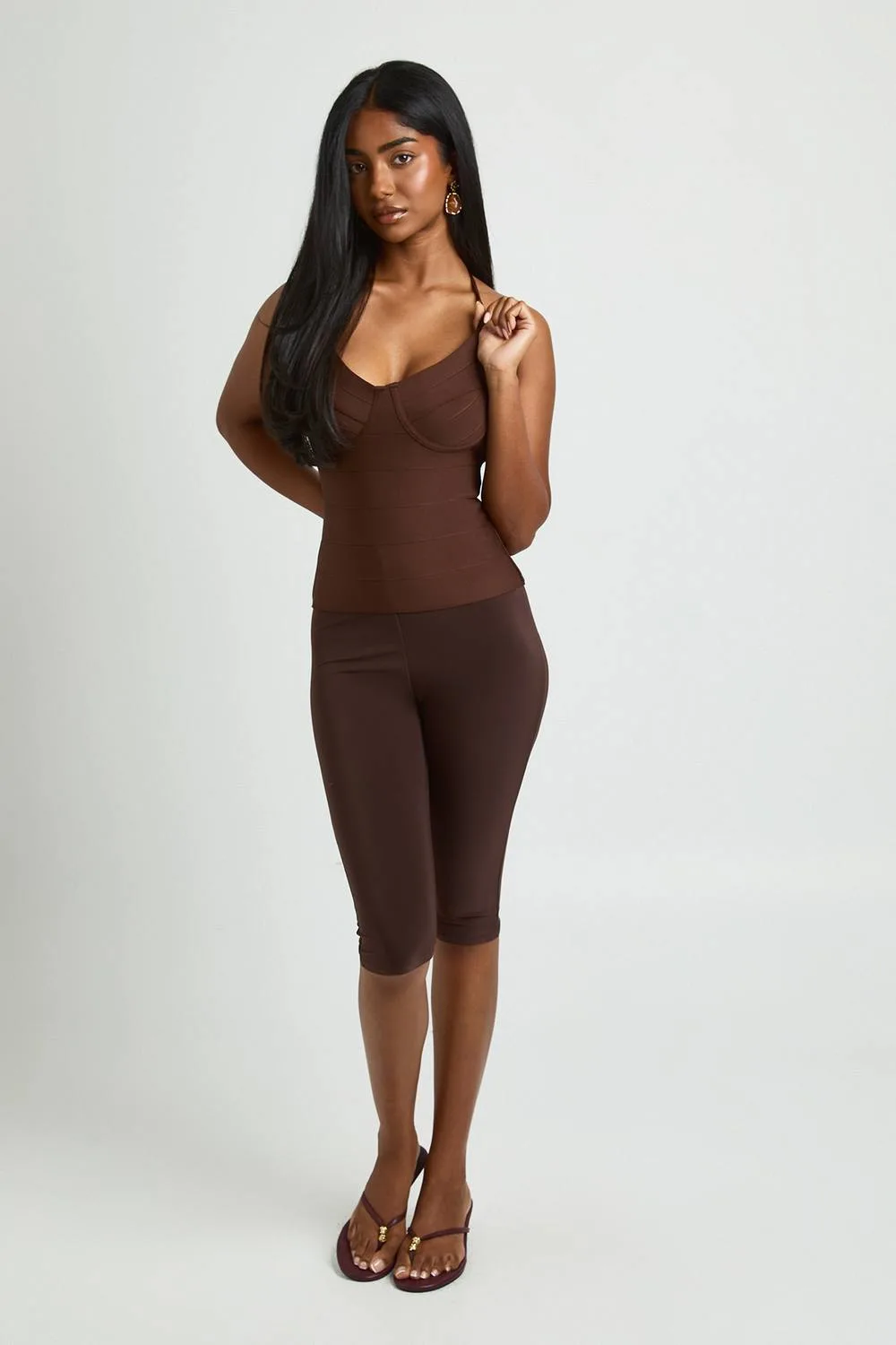 Double Layer Capri Legging Pants by boohoo