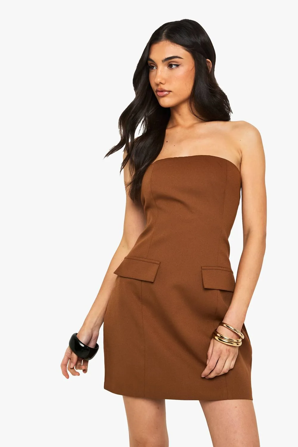 Bandeau Tailored Mini Dress by boohoo
