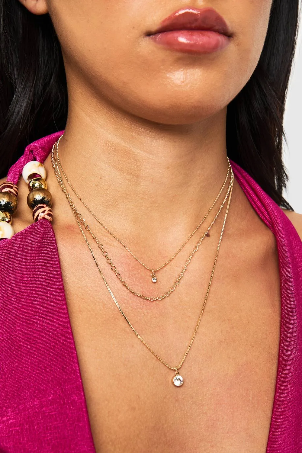 Diamante Layered Necklace by boohoo