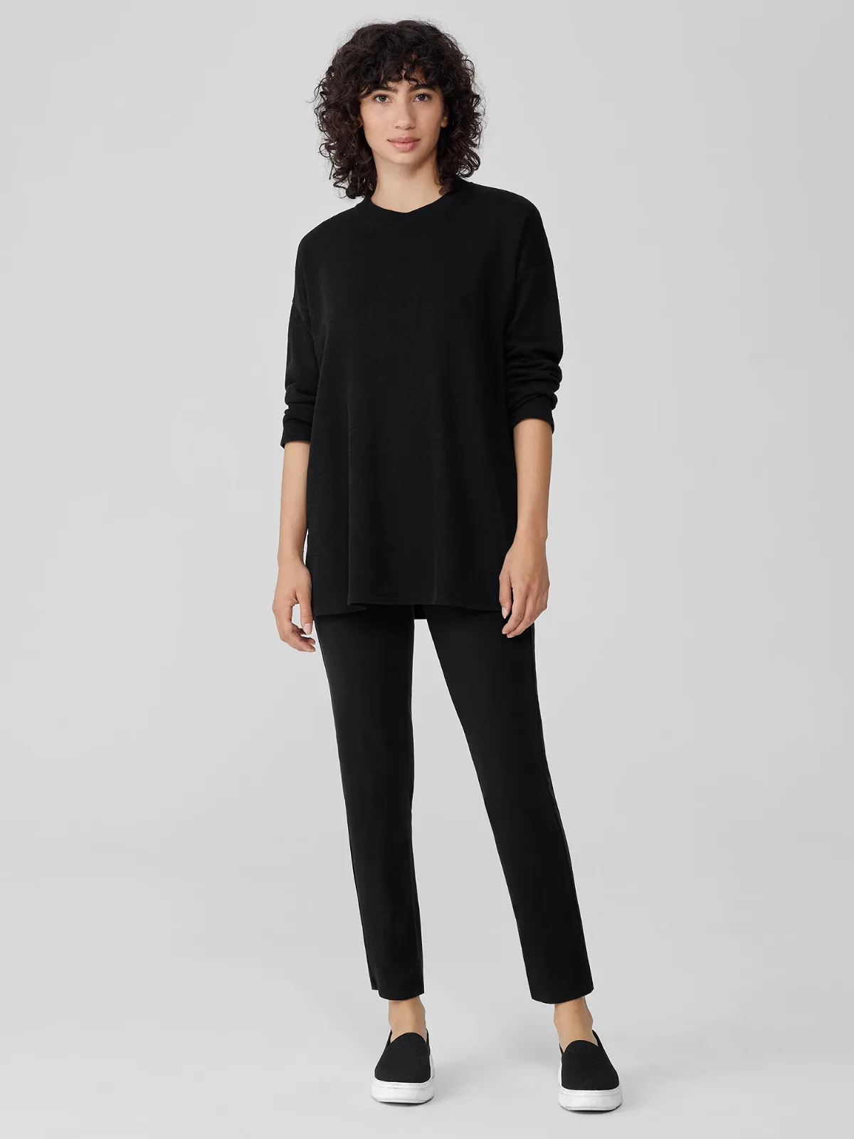 Pima Cotton Stretch Jersey High-Waisted Pant by EILEEN FISHER