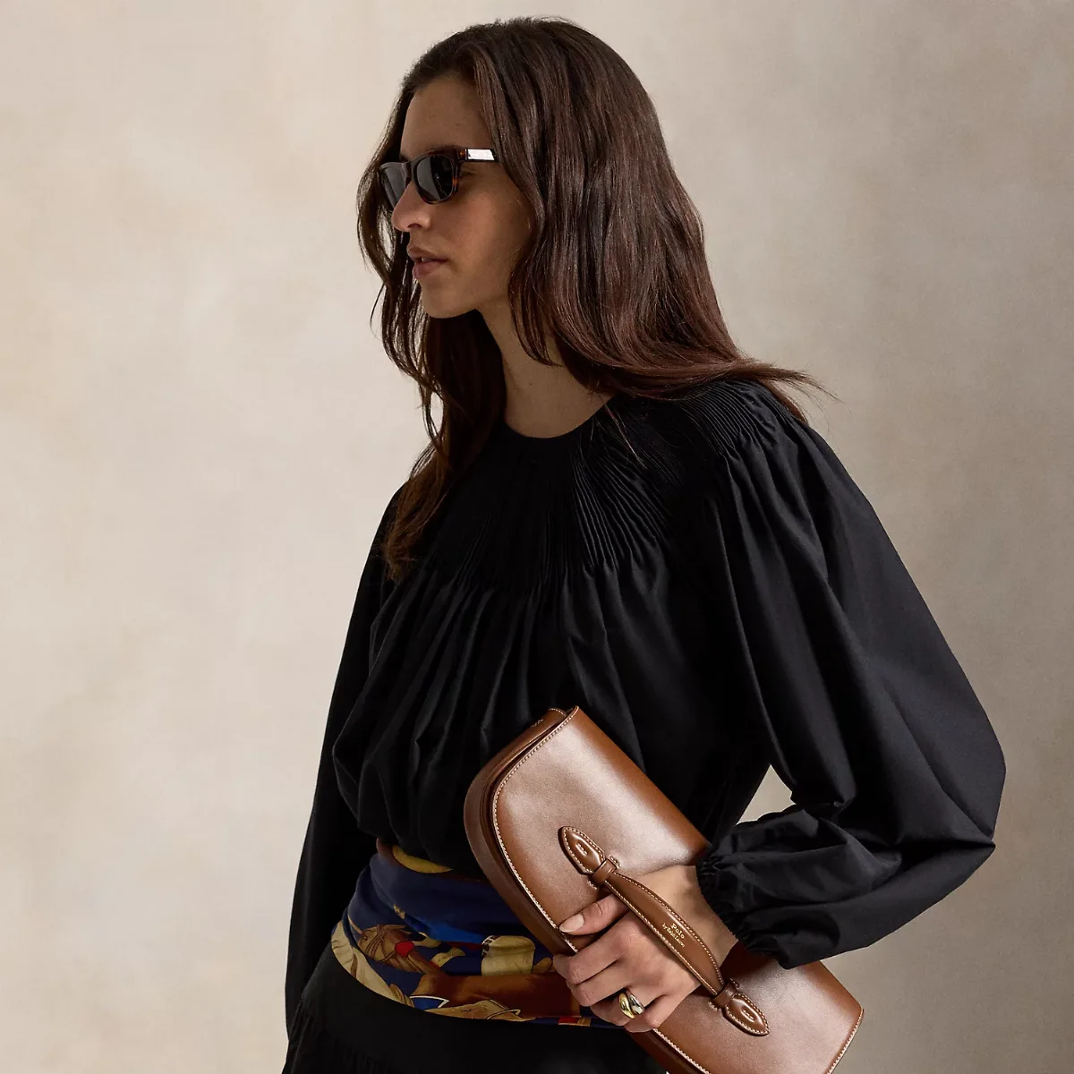 Cotton-Silk Pleated Shirt by Polo Ralph Lauren