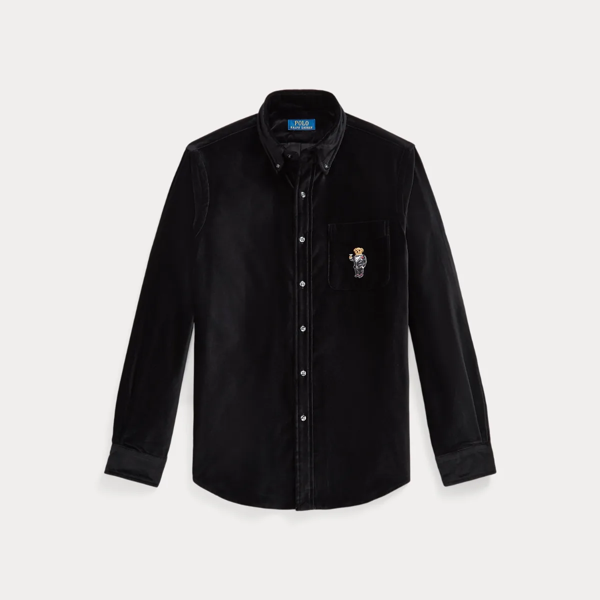Classic Fit Martini Bear Velvet Shirt by Polo Ralph Lauren