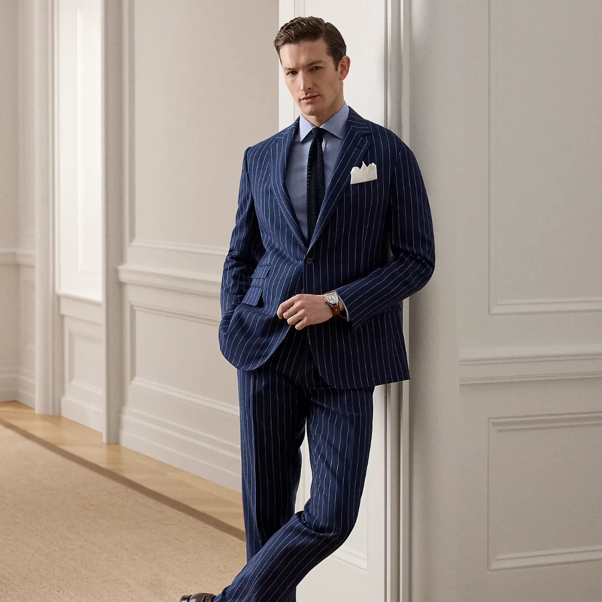 Gregory Hand-Tailored Striped Trousers by Ralph Lauren Purple Label