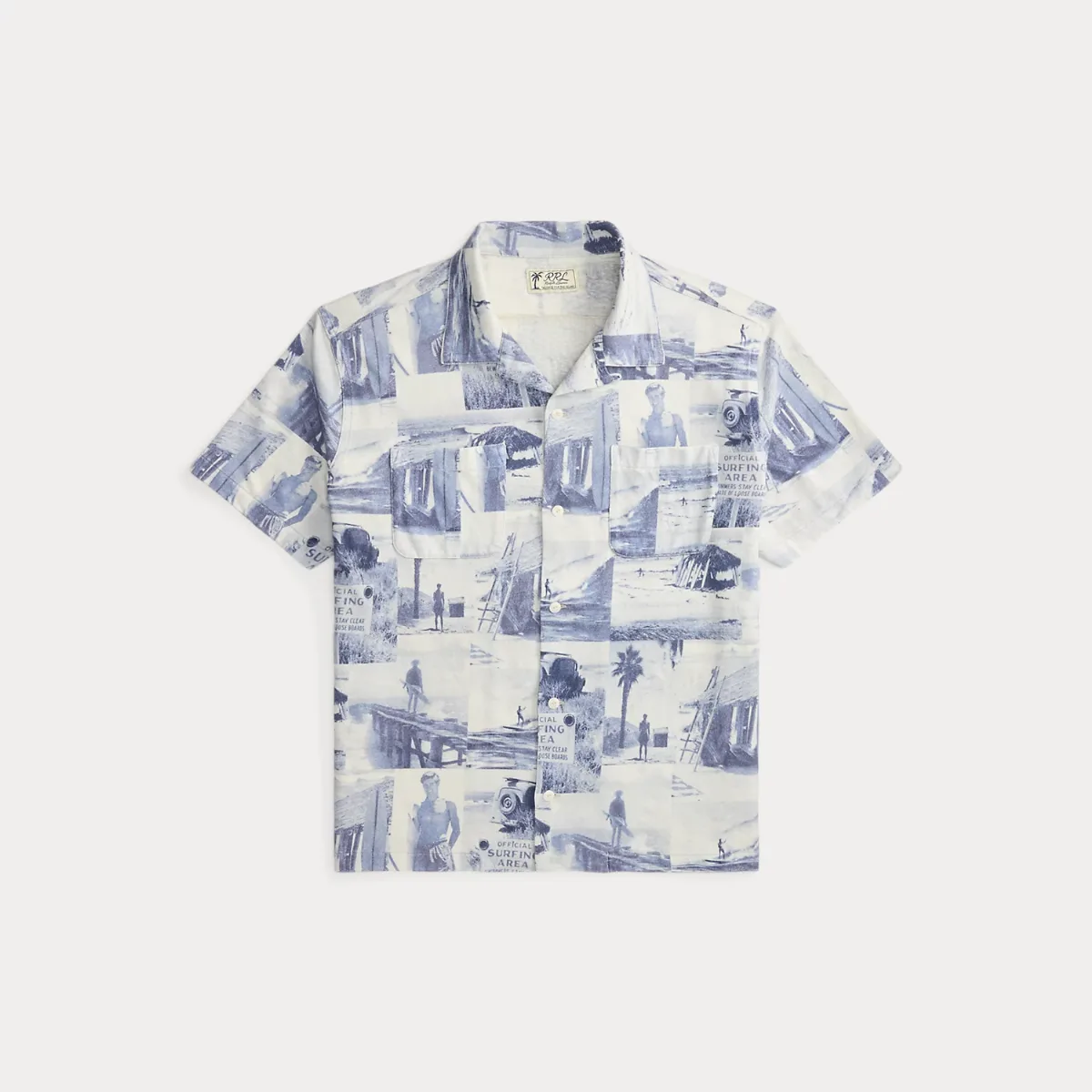 Photo-Print Linen-Cotton Camp Shirt by Ralph Lauren RRL