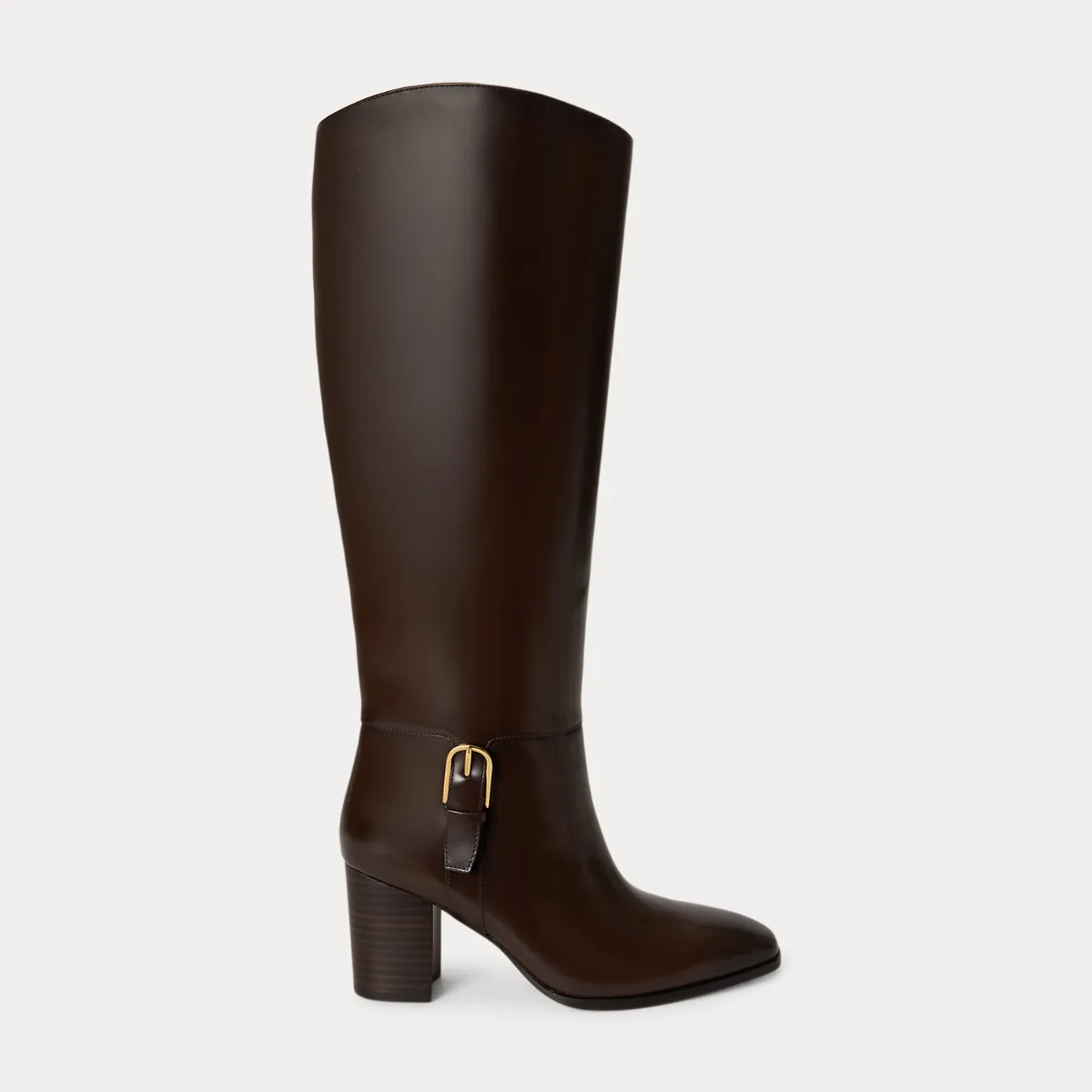Raelynn Glazed Leather Tall Boot Heel