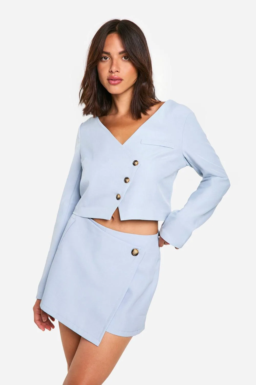 Wrap Front Tailored Skort by boohoo