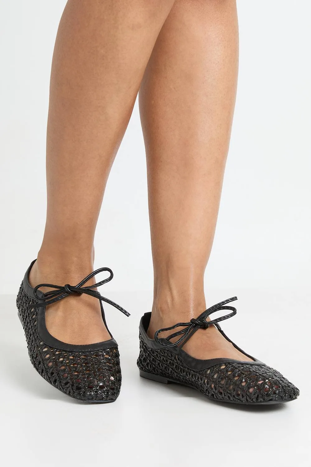 Wide Fit Woven Mary Jane Ballerina Shoe by boohoo