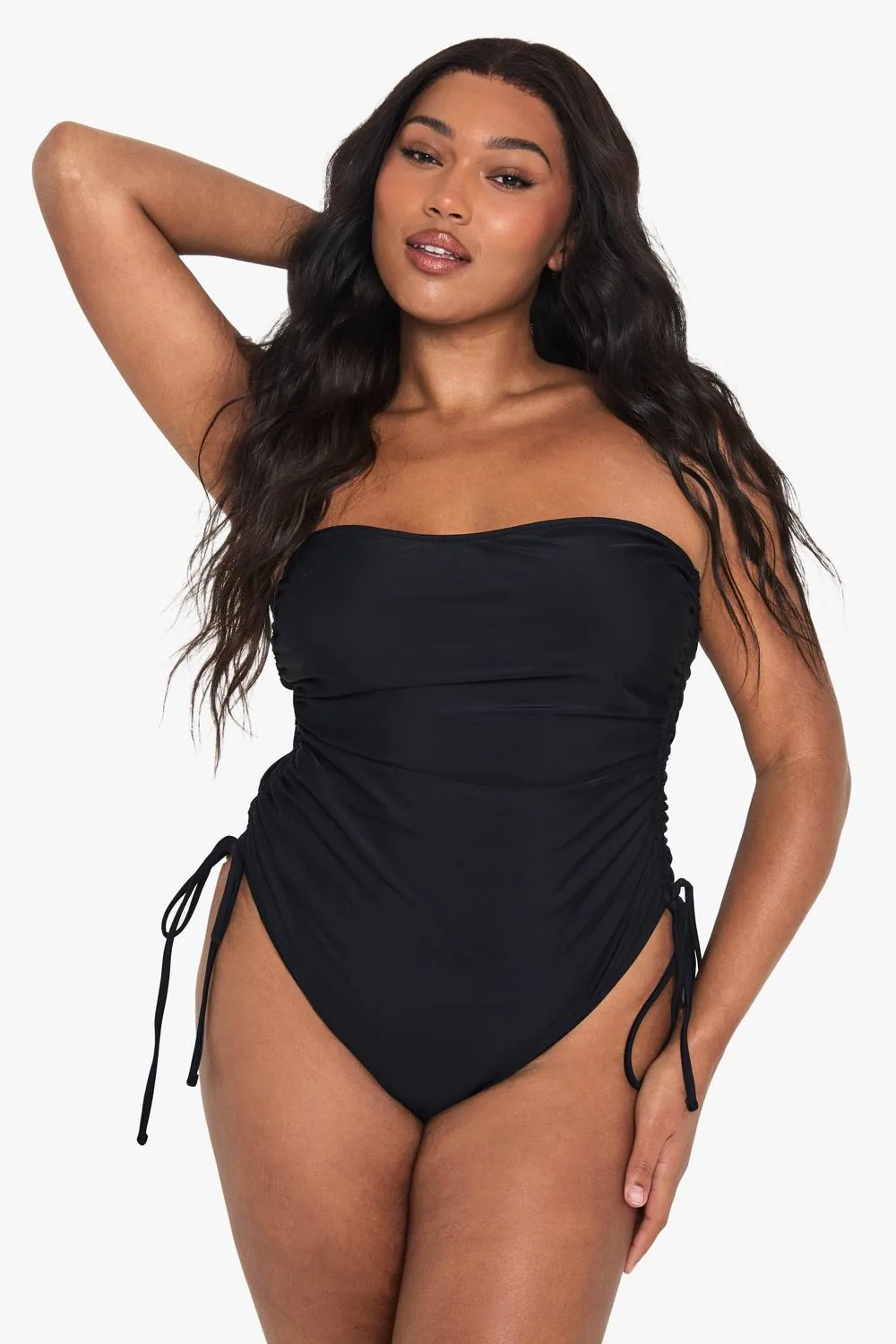 Swimwear Essentials Ruched Tummy Control Swimsuit by boohoo
