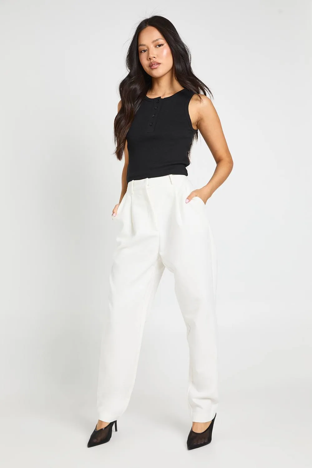 Essential Slim Leg Tailored Trousers by boohoo