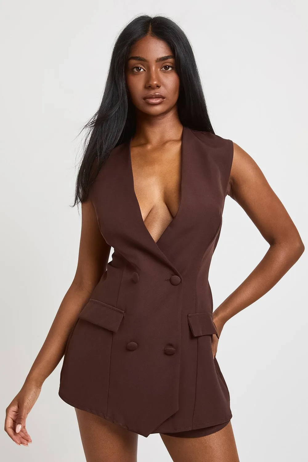 Tailored Skort Playsuit by boohoo
