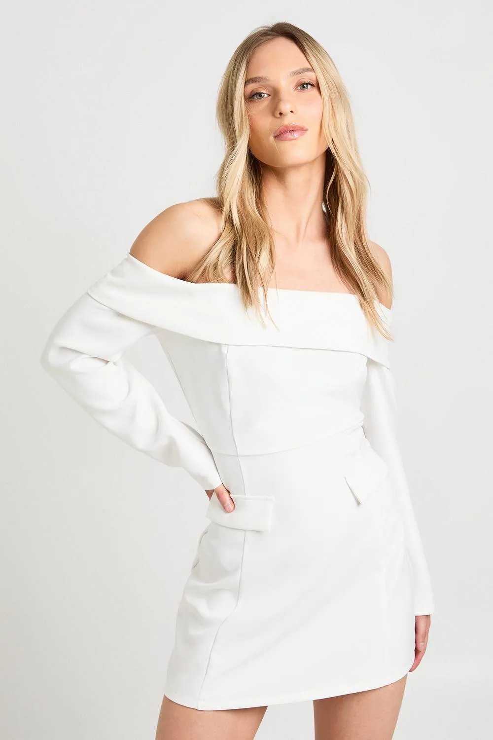 Bardot Structured Mini Dress by boohoo