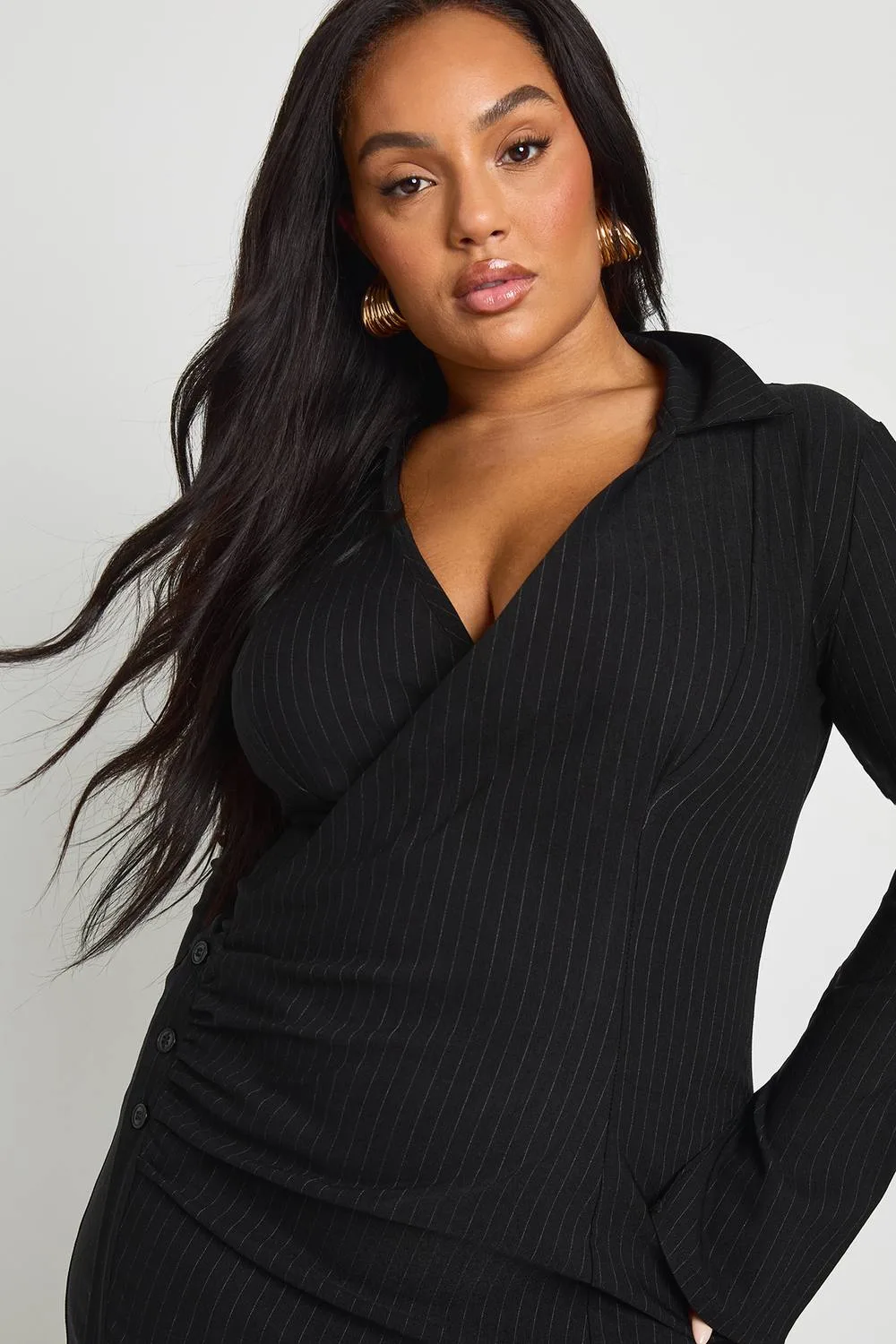 Wrap Ruched Blazer Dress by boohoo