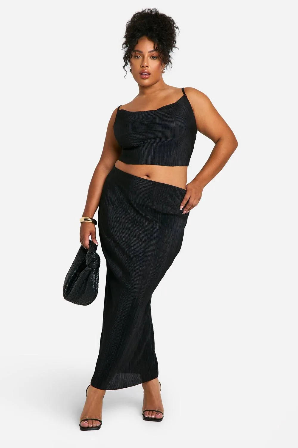 Plisse Cami Top & Midaxi Skirt Co Ord by boohoo