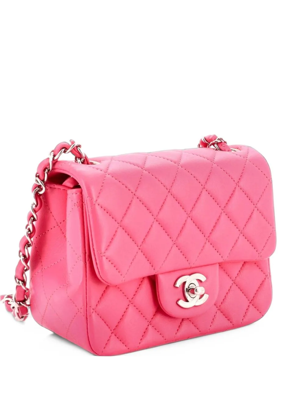Square Classic Single Flap Bag Quilted Lambskin Mini Crossbody Bag