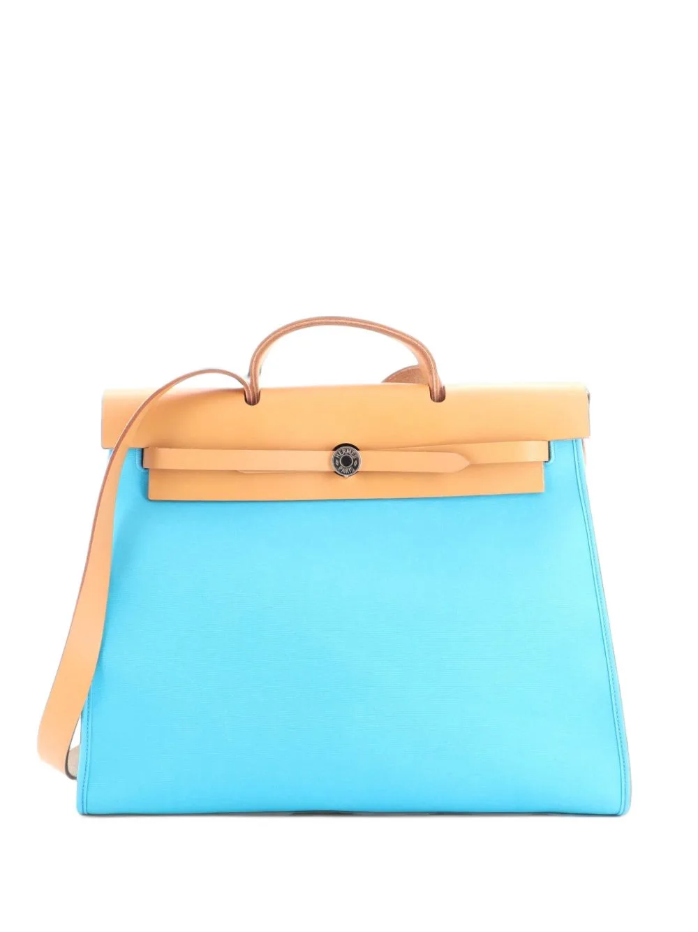 Herbag Zip Leather and Toile 39 Satchel by Hermès Pre-Owned