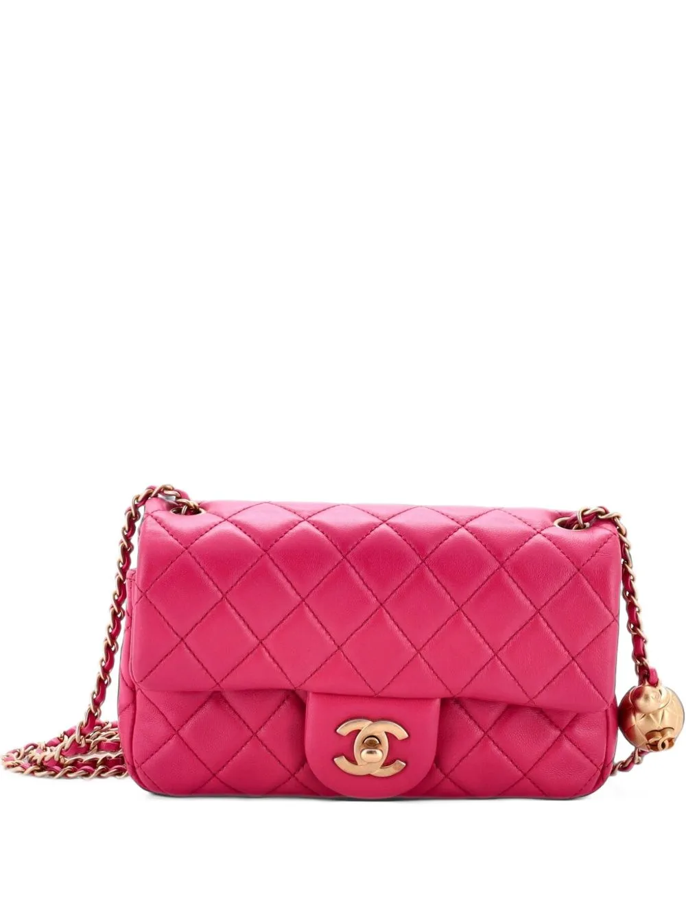 Pearl Crush Flap Bag Quilted Lambskin Mini Crossbody Bag