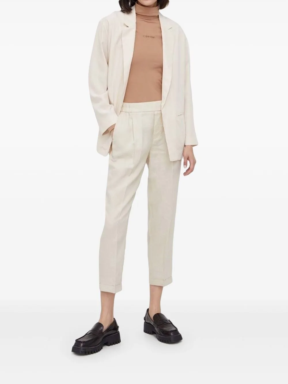 Lapel-Collar Open-Front Blazer by Sisley