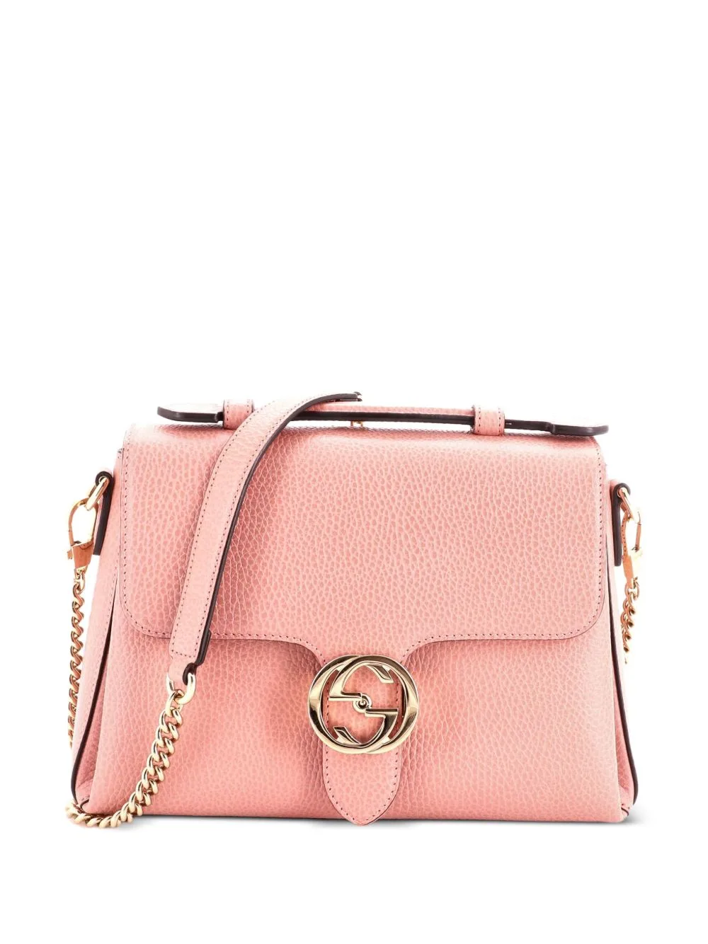 Interlocking Top Handle Bag Leather Small Shoulder Bag by Gucci Pre-Owned
