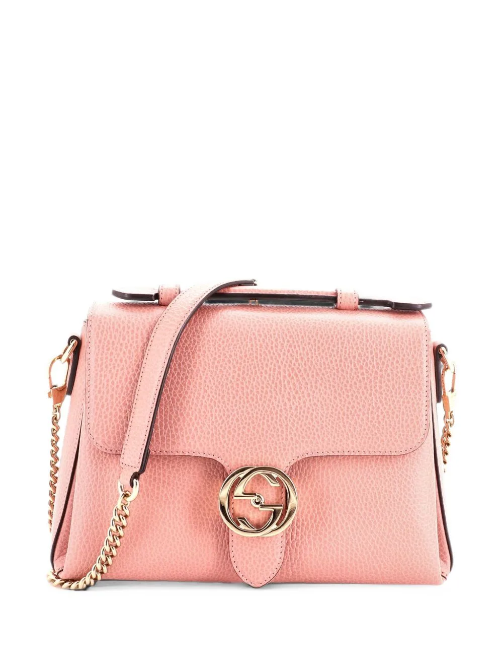 Interlocking Top Handle Bag Leather Small Shoulder Bag by Gucci Pre-Owned