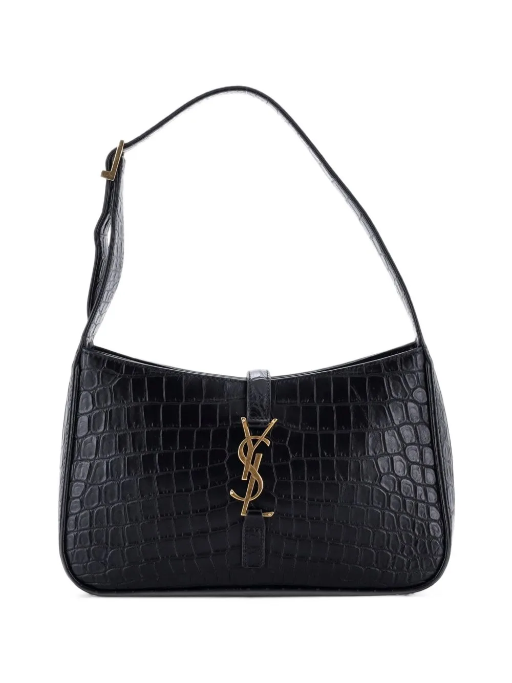 Le 5 a 7 Crocodile Embossed Leather Small Hobo Bag by Saint Laurent Pre-Owned