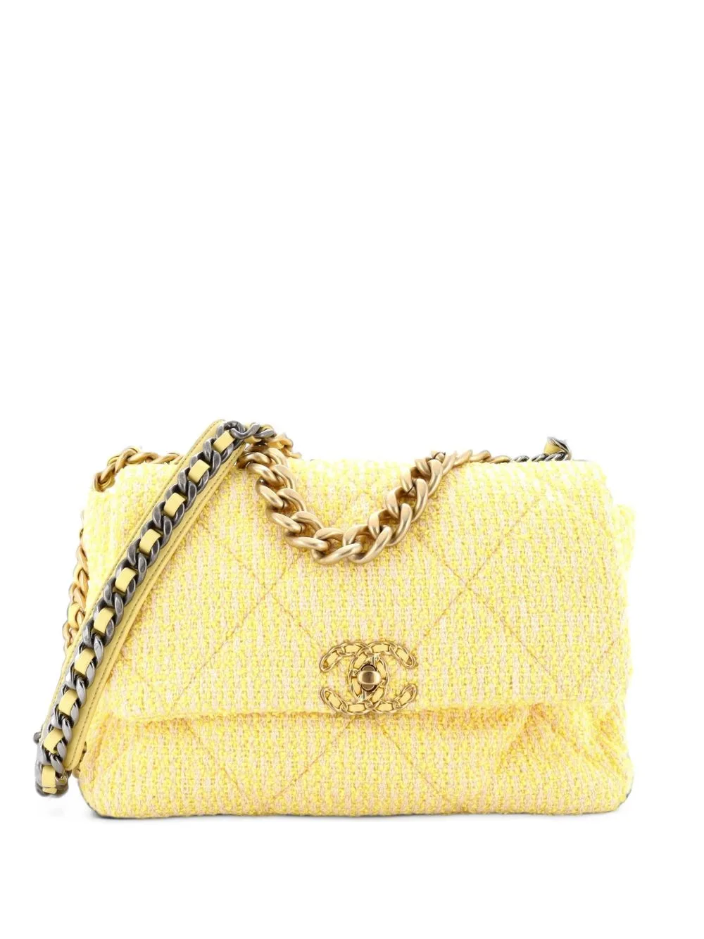 19 Flap Bag Quilted Tweed Large Crossbody Bag