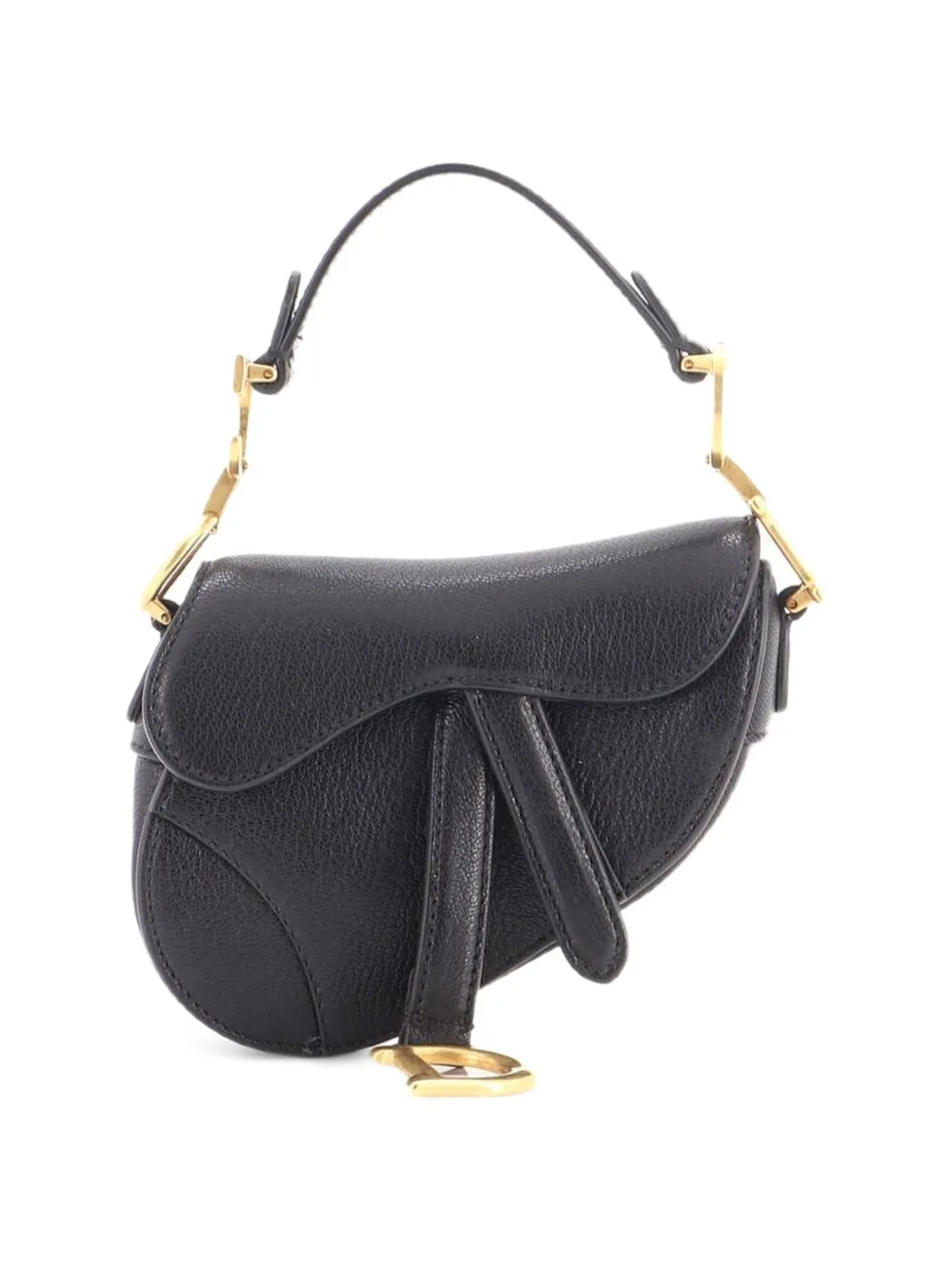 Saddle Handbag Leather Micro Satchel by Christian Dior Pre-Owned