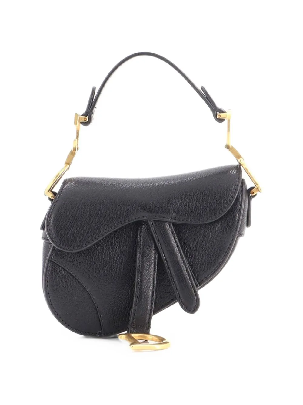 Saddle Handbag Leather Micro Satchel by Christian Dior Pre-Owned
