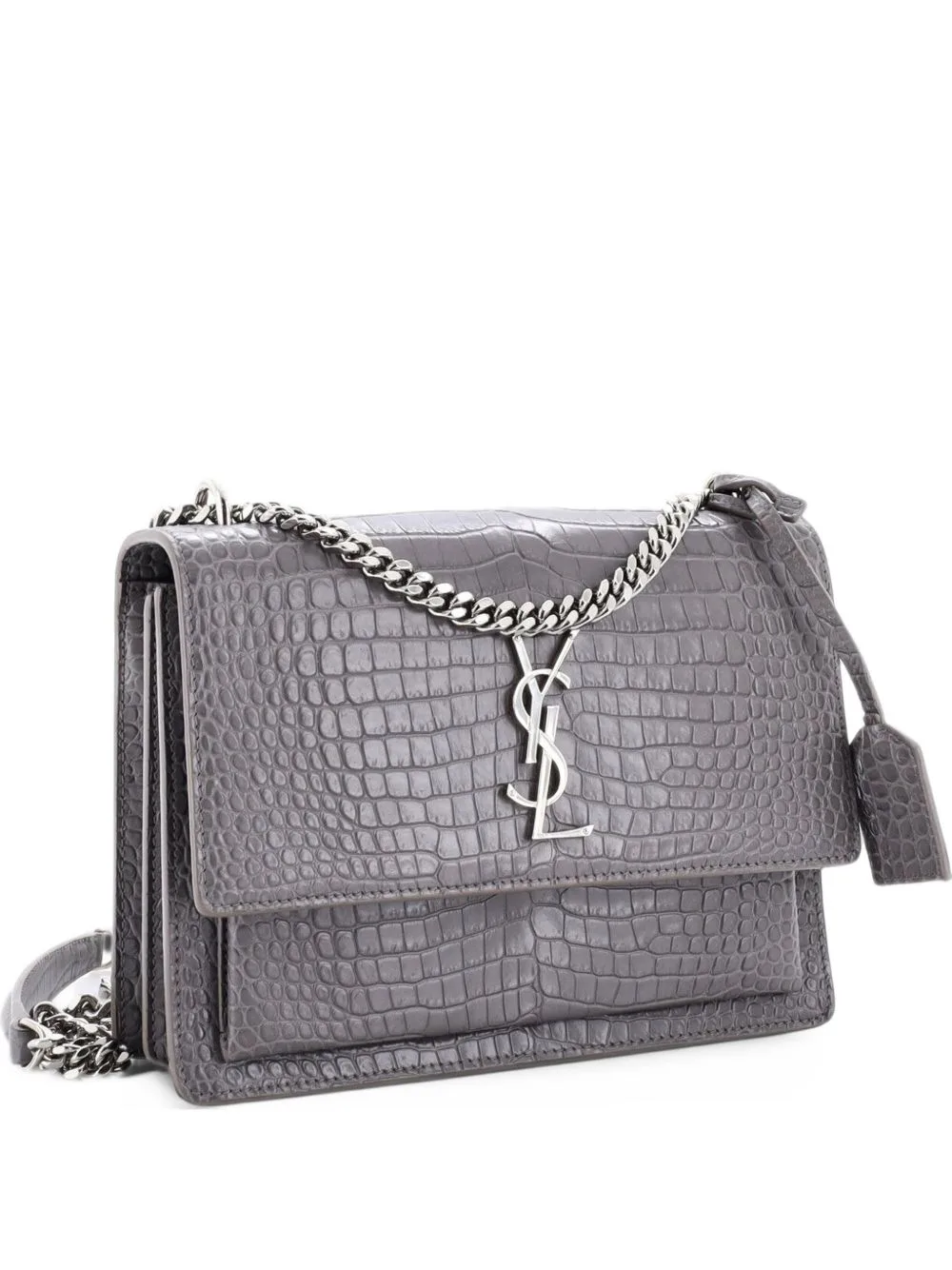 Sunset Crocodile Embossed Leather Medium Crossbody Bag by Saint Laurent Pre-Owned