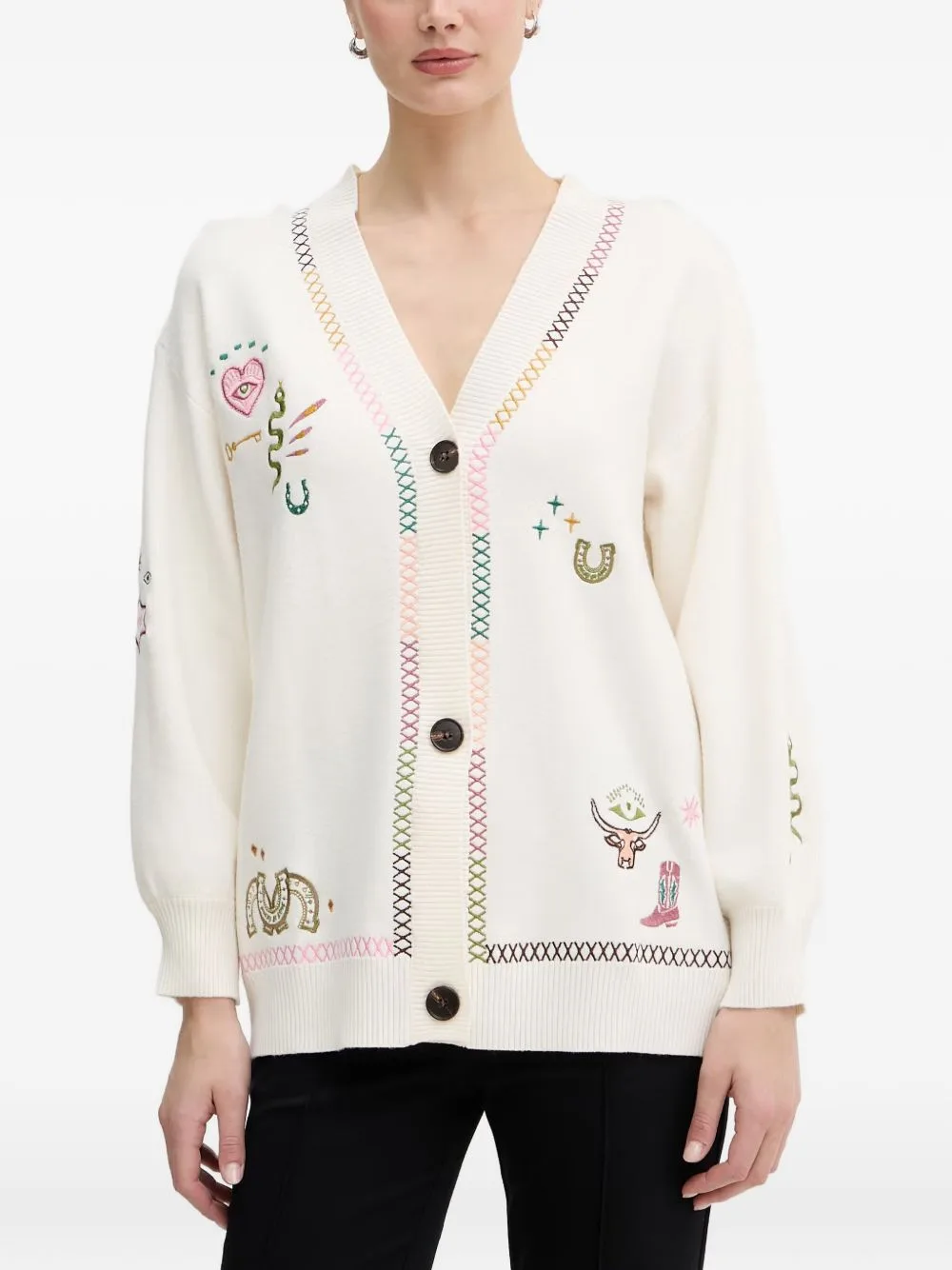 Embroidery-Detail Cardigan by NEVER FULLY DRESSED