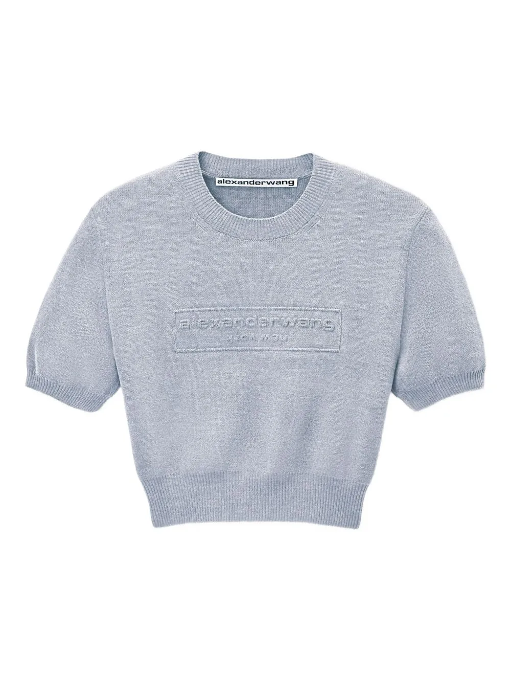Logo-Embossed Cropped Knit Top by Alexander Wang