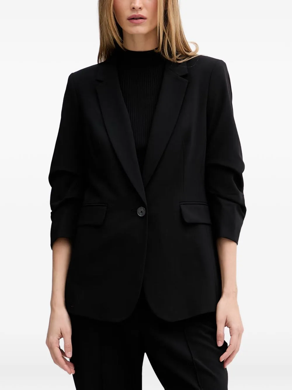 Single-Breasted Ruched-Sleeve Blazer by DKNY