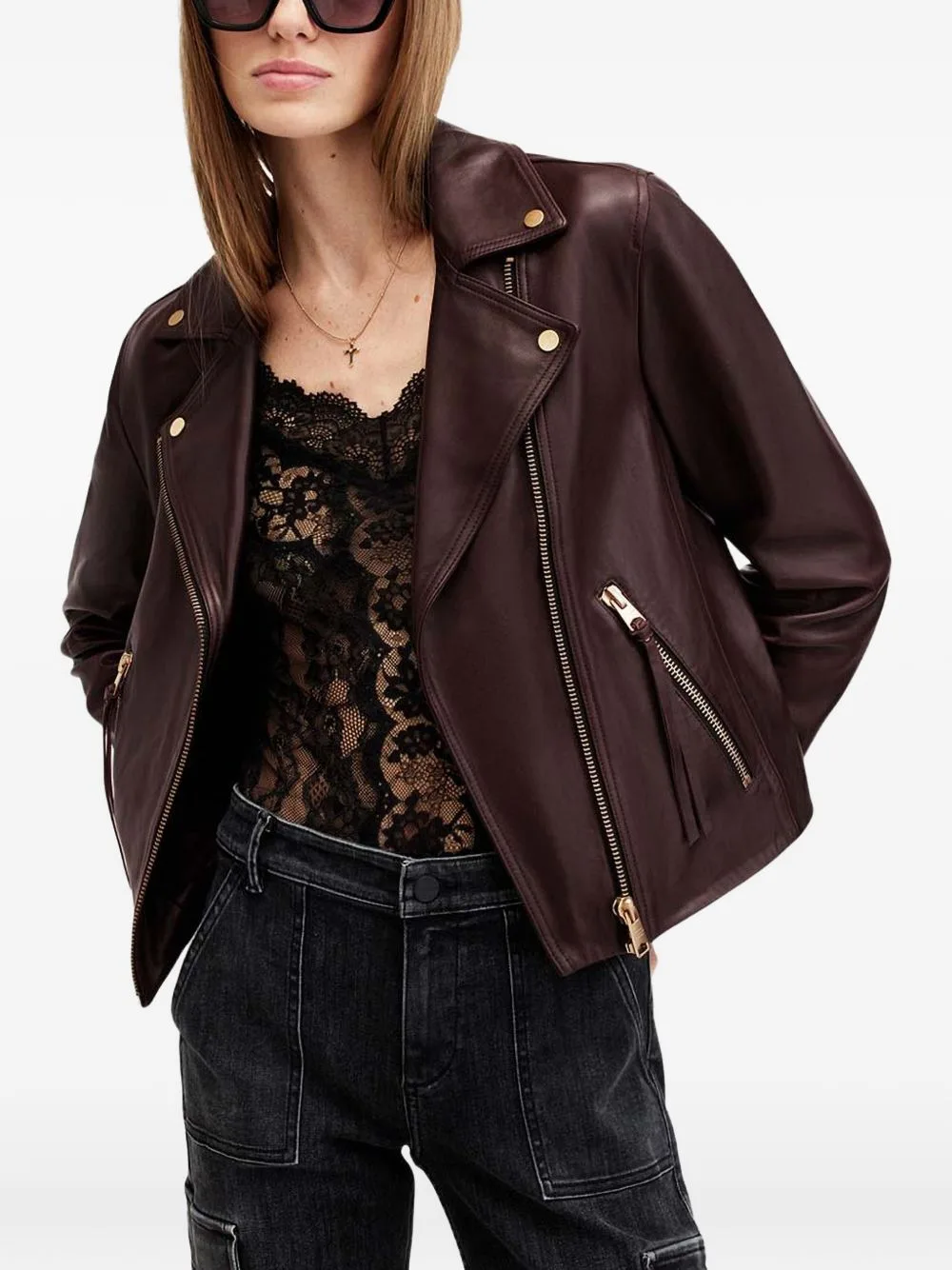 Dalby Zip-Fastening Leather Jacket by AllSaints