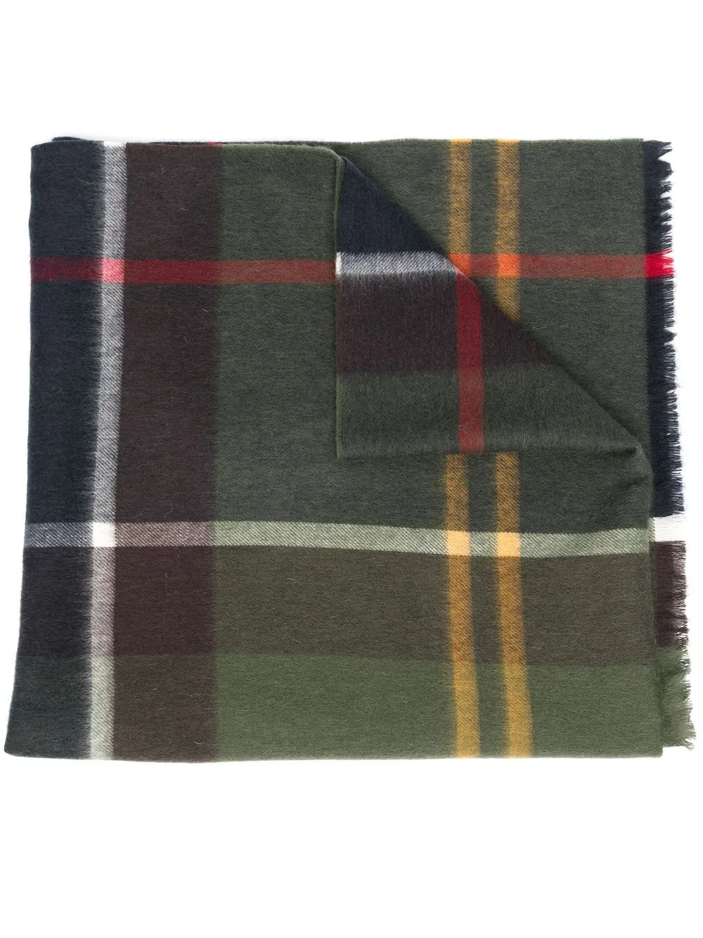 Tartan-Pattern Wool Scarf by Barbour