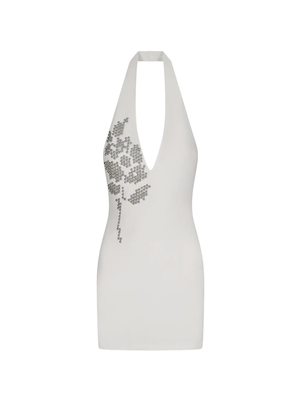 Metallic-Flower Halterneck Mini Dress by David Koma